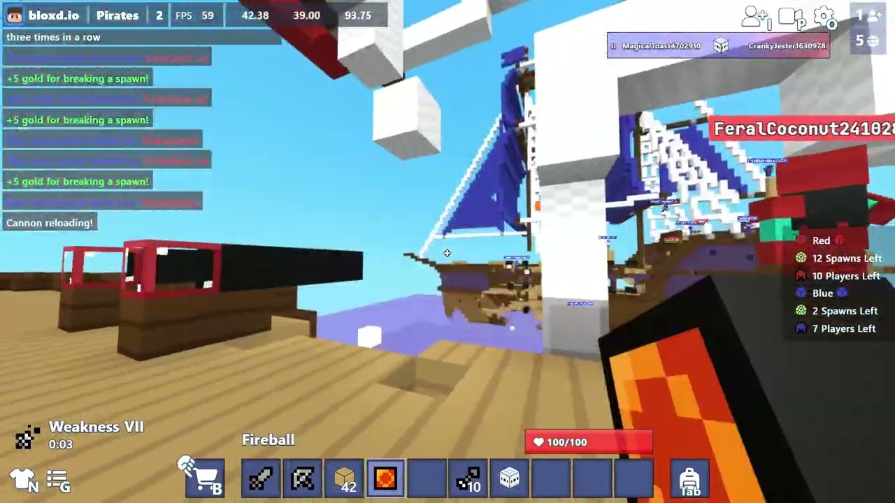 Pirates gameplay in Bloxd.io