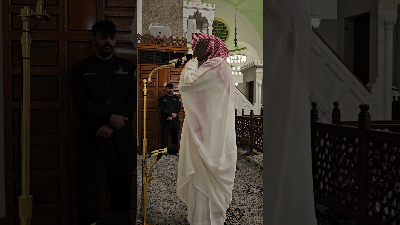 المؤذن# مبارك المولد# يصدح بصوته بنغمة خاصة# أذان الفجر الأول# 1 شوال 1445هـ# من رحاب مسجد قباء