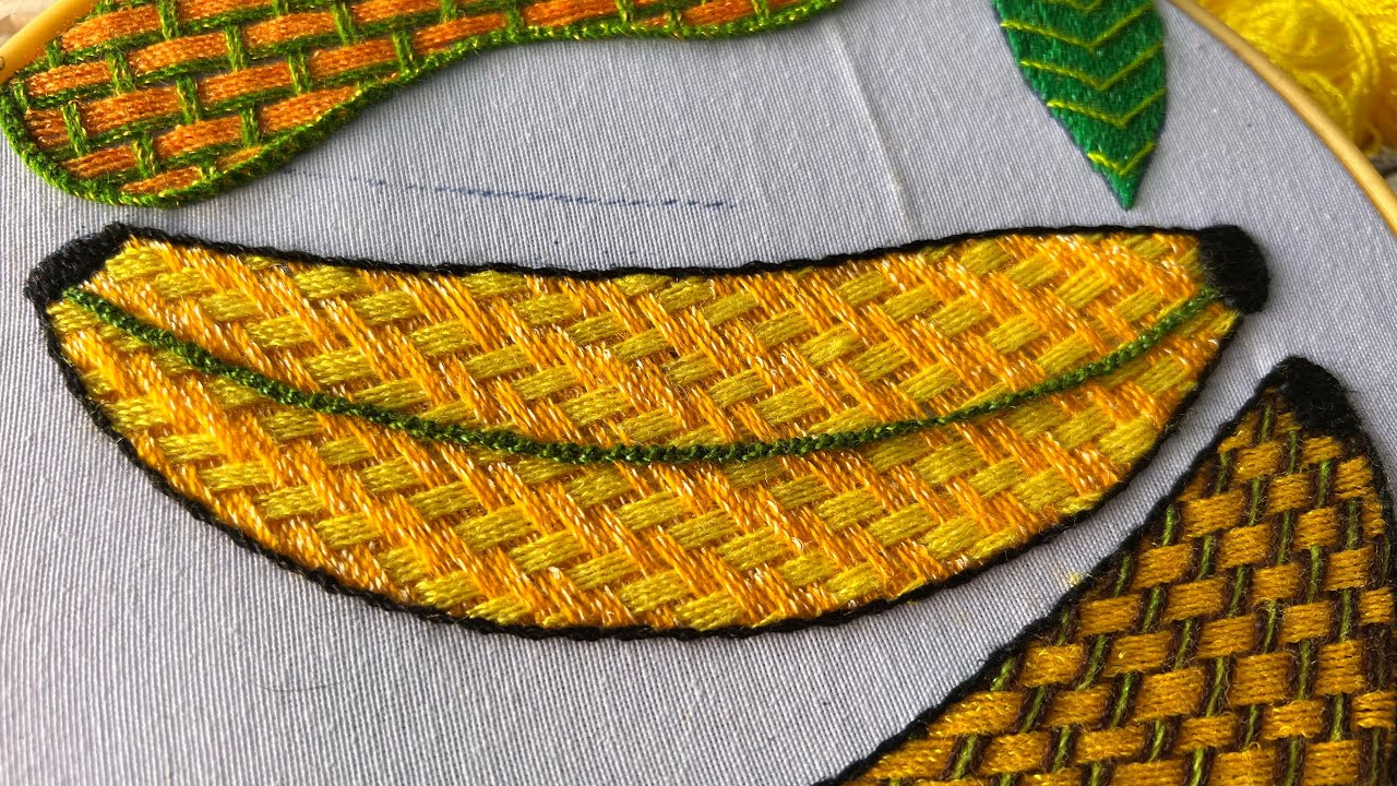 CÓMO BORDAR UN PLÁTANO. 🍌 Puntada para un plátano 🍌 @Bordados bonitos Karen