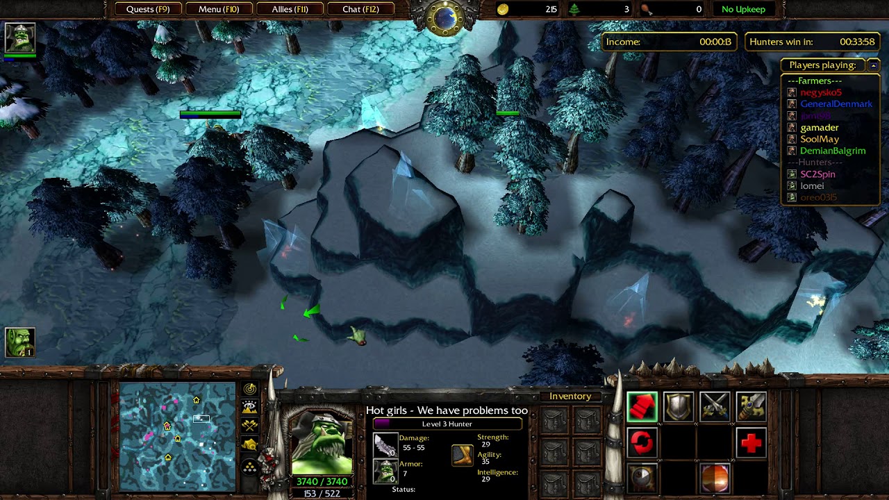 Warcraft 3: Farmer vs Hunter - Playing More Hunter!