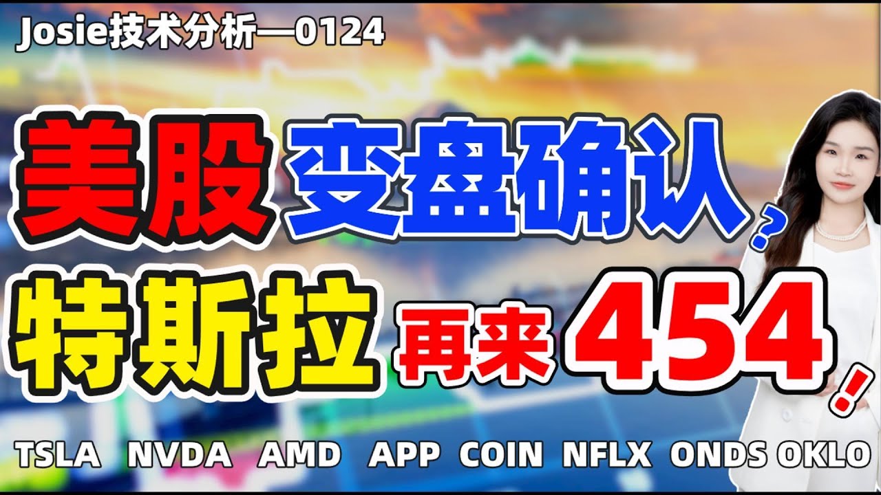 股票|美股|美股变盘确认？特斯拉再现454阻力？AMD下周还能继续持有吗？#tsla #nvda #amd #nflx #app #onds #coin #oklo