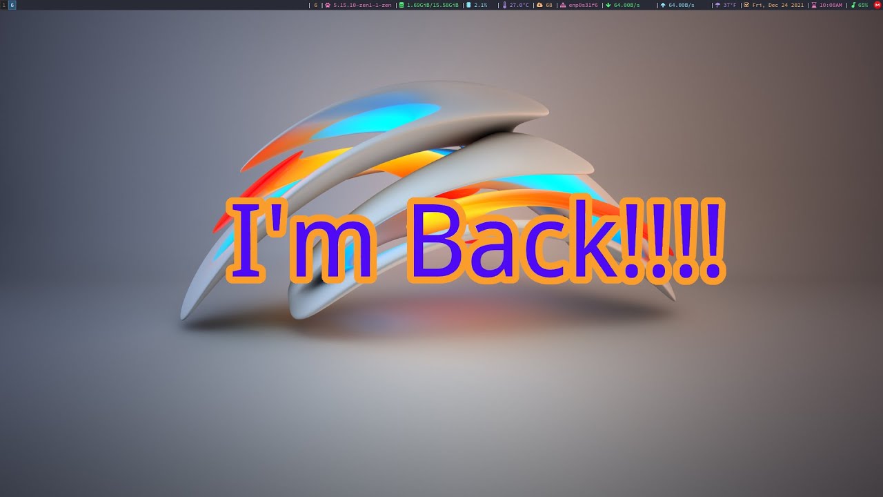 Hello Everyone, I'm Back!