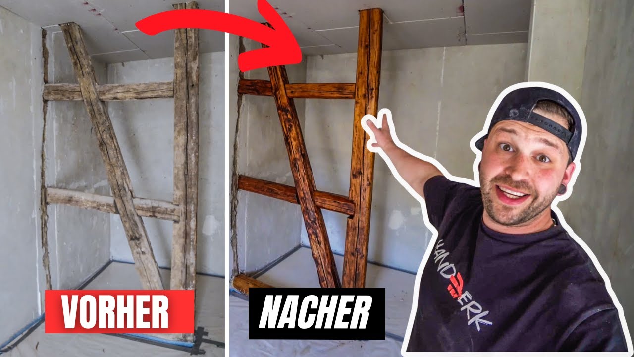 Alten HOLZBALKEN aufarbeiten ⎜so hab ICH es gemacht 🤙🏼