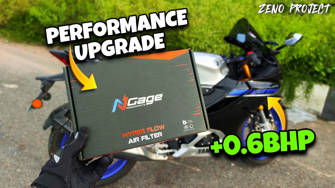 R15M PERFORMANCE UPGRADE ⚡ @ngagepowerparts Air Filter 🔥 Zeno Project 😁 r15 motovlog ❤️