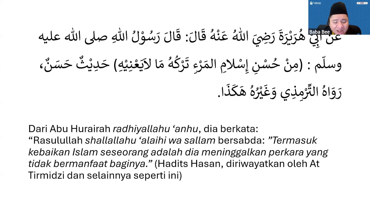 RAMADHAN SEJUTA SANTRI / ARBA'IN NAWAWI HADITS KE 12