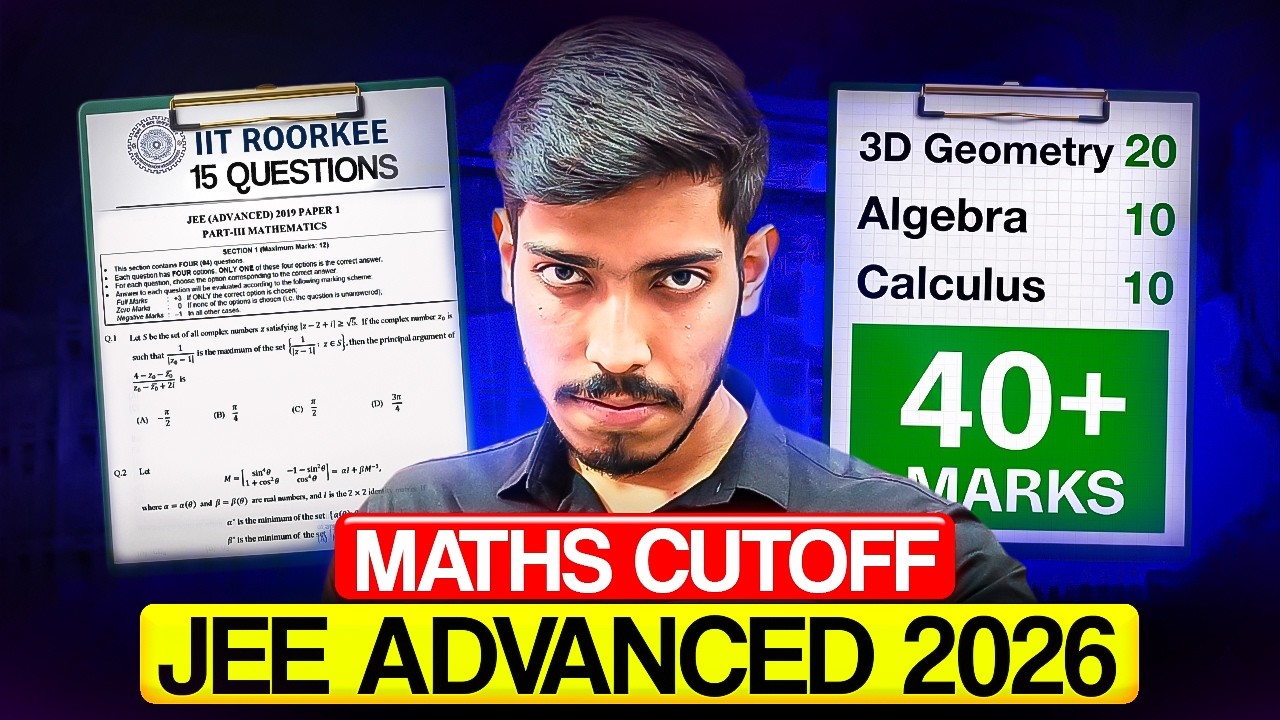 JEE Advanced 2026: 40+ Easy in MATHS🔥 | Only 5 Chapters Cutoff Clear #iit #jee