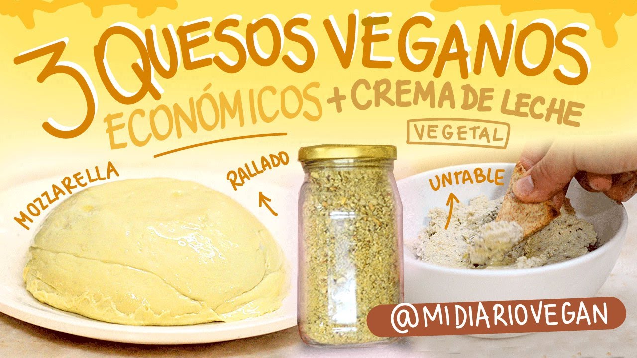 3 TIPOS DE QUESOS SUPER ECONÓMICOS + CREMA DE LECHE VEGANA! - Midiariovegan