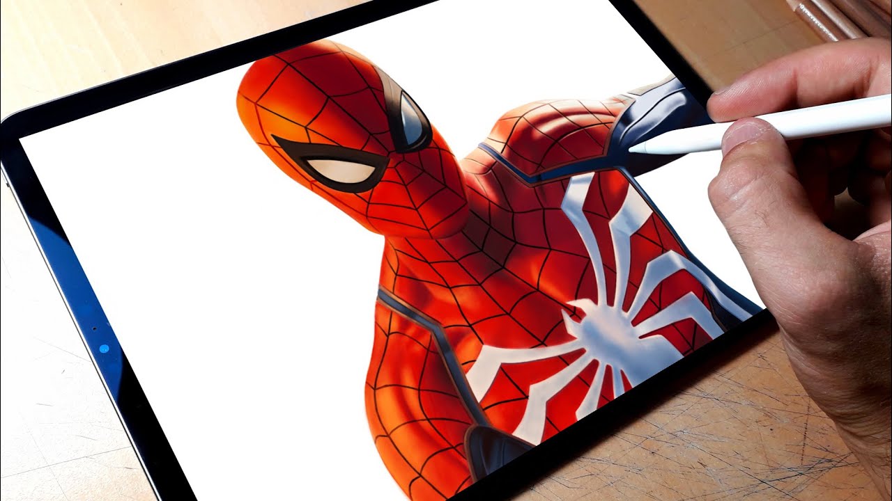 Drawing Spider-Man with iPad Pro and Procreate
