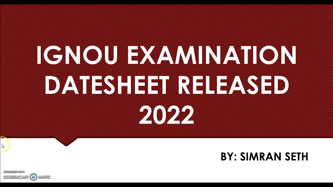 IGNOU DATESHEET RELEASED || IGNOU || M.COM (@IGNOUepathshalabySimran0108)