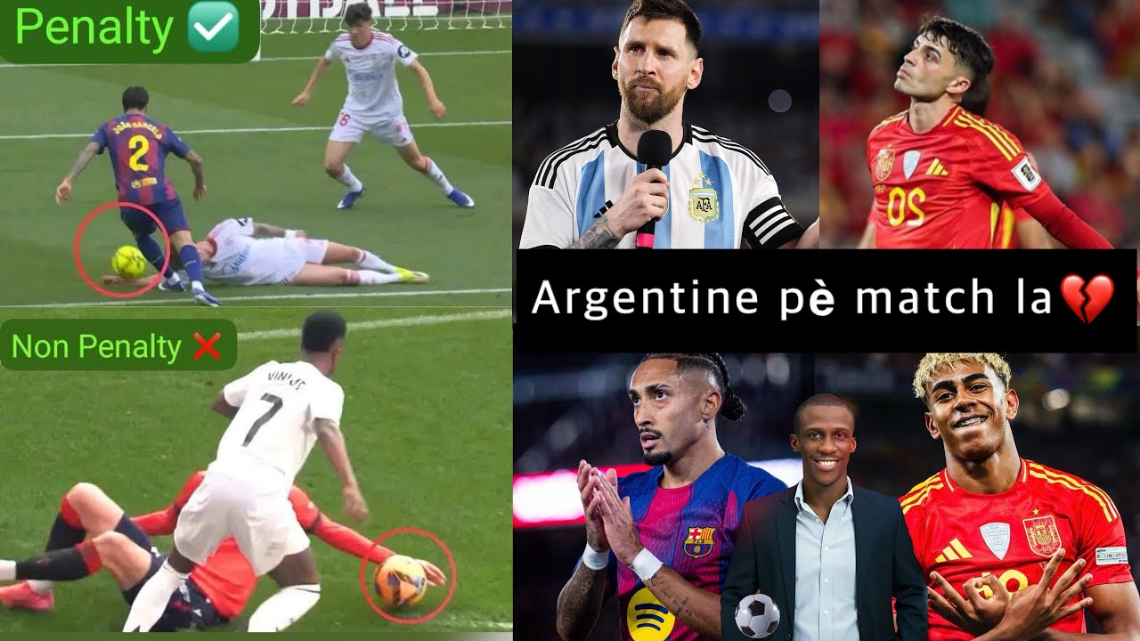 Gwo polemik sou 2 penalty Barcelone yo, Messi ak Argentine pè vle vs Espagne yo anile Finalissima a