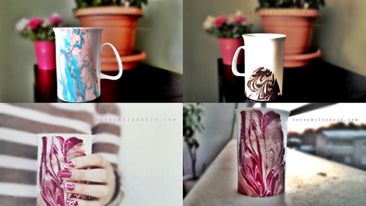 Oje İle Kupa Nasıl Süslenir?  -  Kendin Yap / DIY Nail Polish Mug