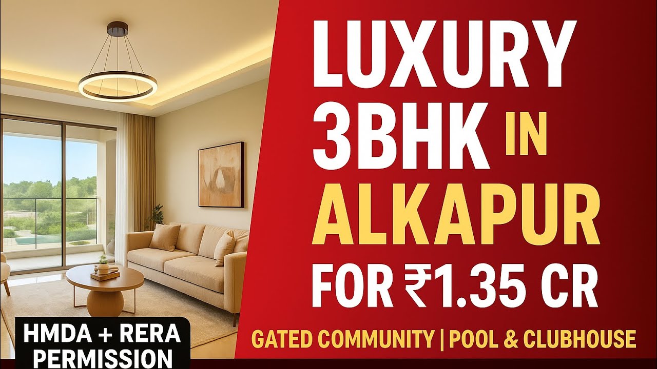 🏡 Luxury 3BHK Flat for Sale in Alkapur | 4 Years Old | Gated Community | HMDA + RERA Approved |