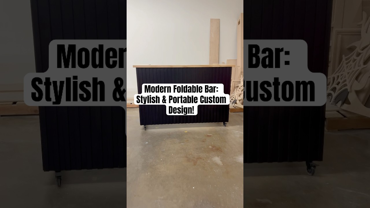 Modern Foldable Bar: Stylish & Portable Custom Design! #CustomWoodwork #FoldableBar #eventdecor