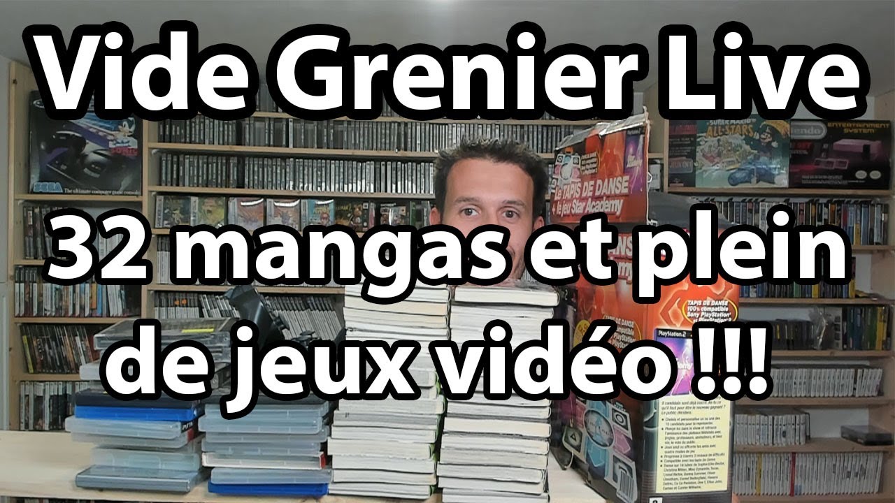 Vide Grenier Live - Un Lot De 32 Mangas + Plein de Jeux Vidéo !!!