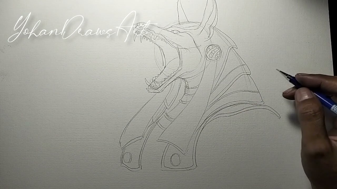 How To Draw Anubis Step By Step Easy | Anubis Drawing Tutorial | Menggambar Anubis - Yohan Draws Art