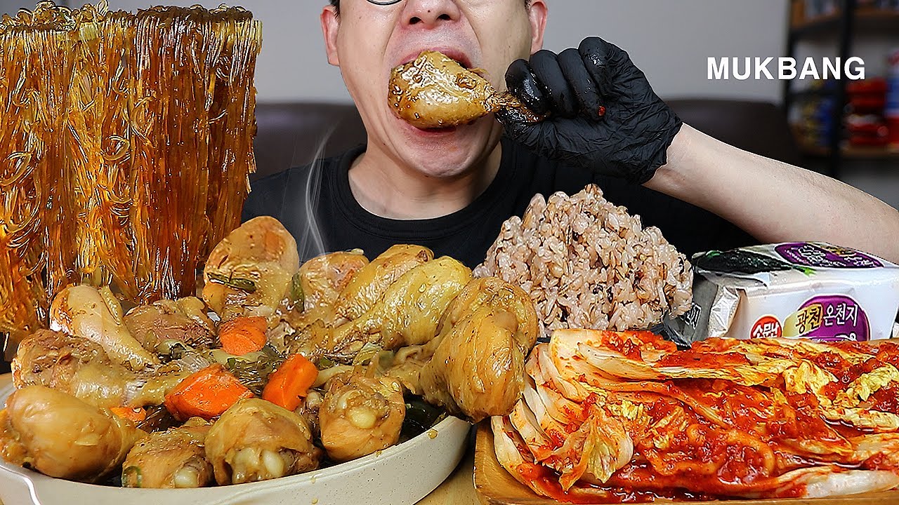 ASMR MUKBANGㅣBraised spicy Chicken & KimchiㅣEATING SHOW
