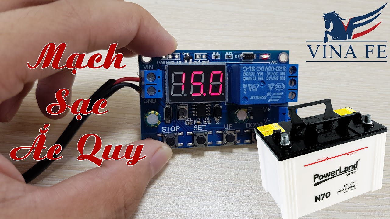 Mạch điều khiển sạc ắc quy từ 6V đến 60V