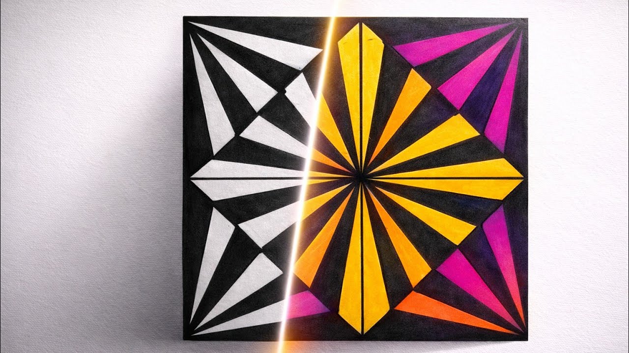 Mind-Blowing Geometric Optical Illusion Drawing | Easy & Satisfying Art | 29th Dec 2025.