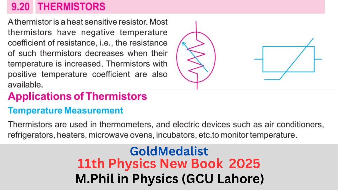 Thermistors and its Applications  | 11th Class Physics New Book Chapter 9 | Topic 9.20