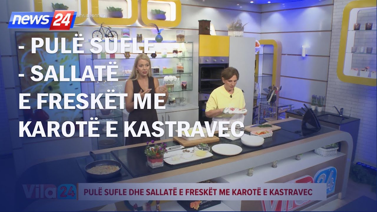 Pulë sufle 🍗🥔🧀  / Sallatë e freskët me karotë e kastravec 🥒🥕 (Receta nga znj.Katerina)