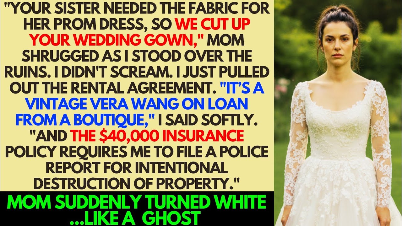 Your Sister Needed The Fabric For Her Prom Dress, So We Cut Up Your Wedding Gown. It's Worth $40,000