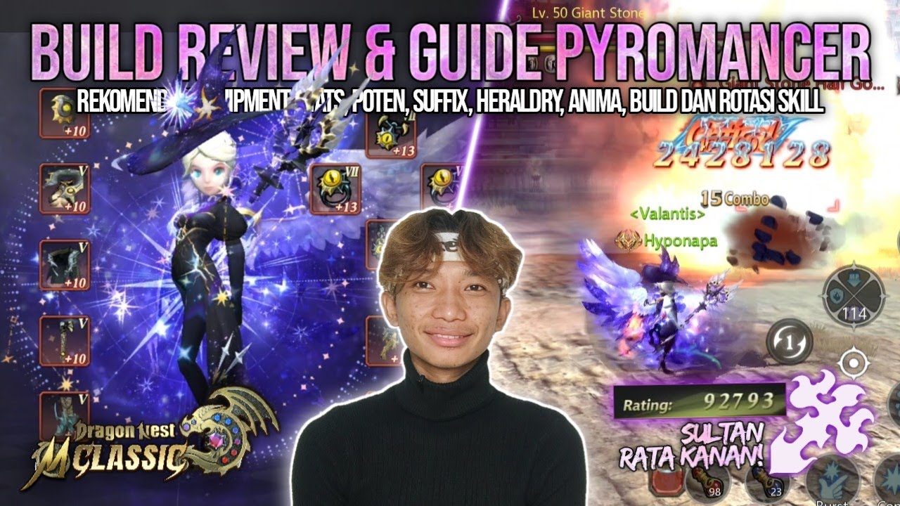 Build & Guide Pyromancer Cap 50! Akun Sultan 93k Rating Guys!! - DRAGON NEST M CLASSIC