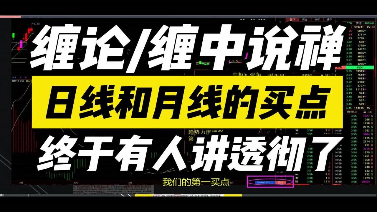 缠中说禅/缠论日线和月线级别的买点，终于有人讲透彻了，我整整看了10遍
