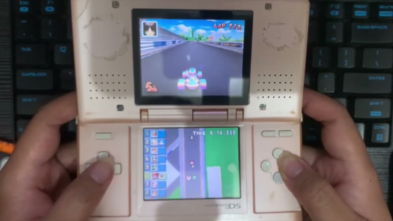 test video Nintendo DS Fat Pink Blue Shell