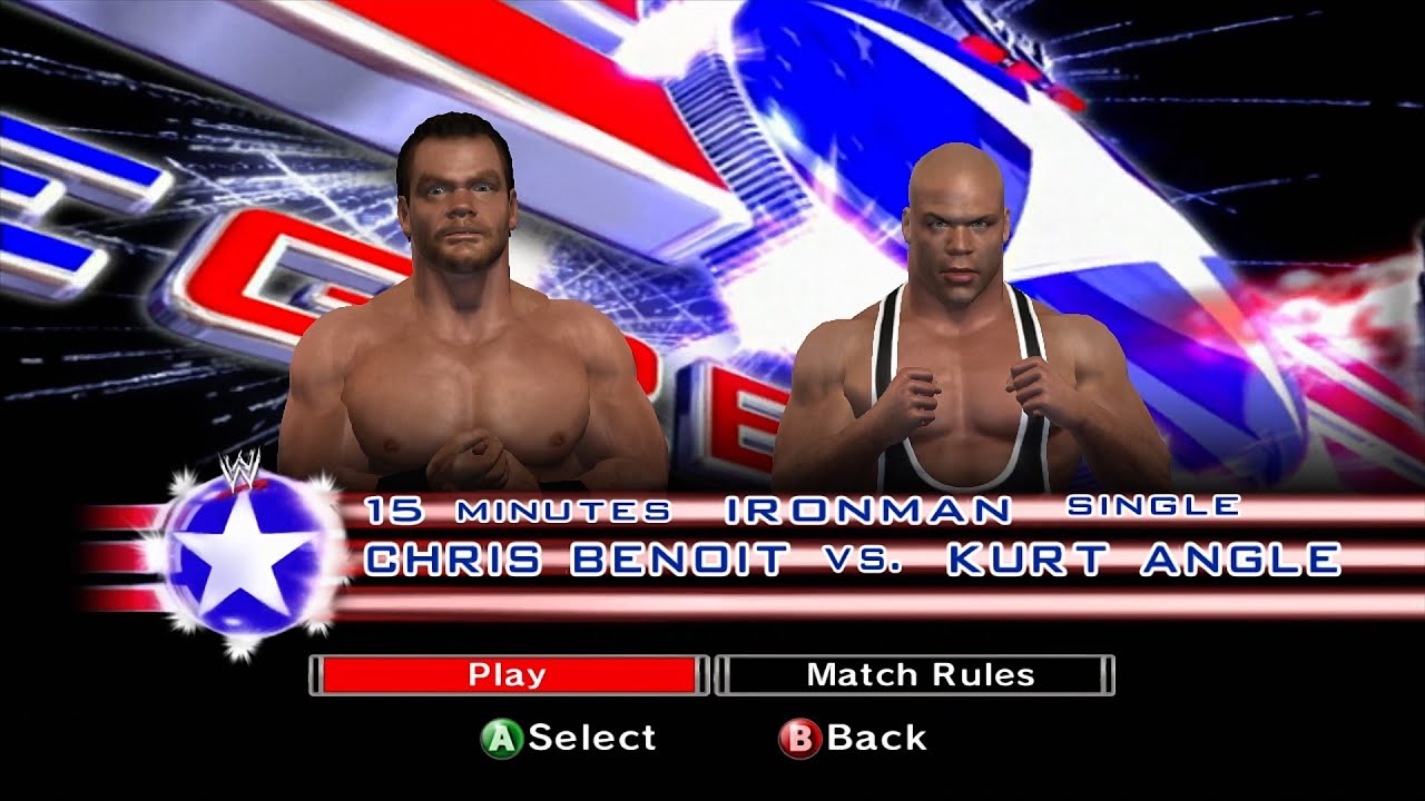 WWE SmackDown VS Raw 2007 Xbox360 - Chris Benoit VS Kurt Angle - Iron Man (15 Min) [2K][mClassic]