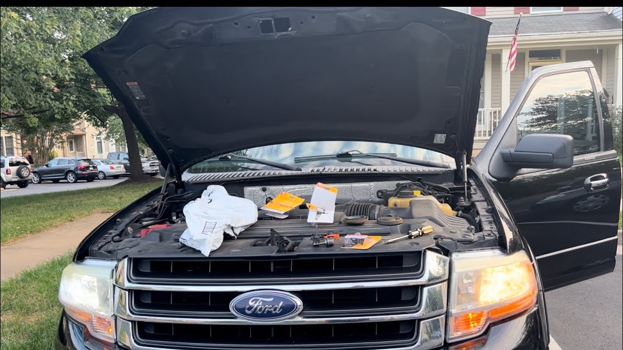 How to replace headlight bulbs on a 2016 Ford Expedition.