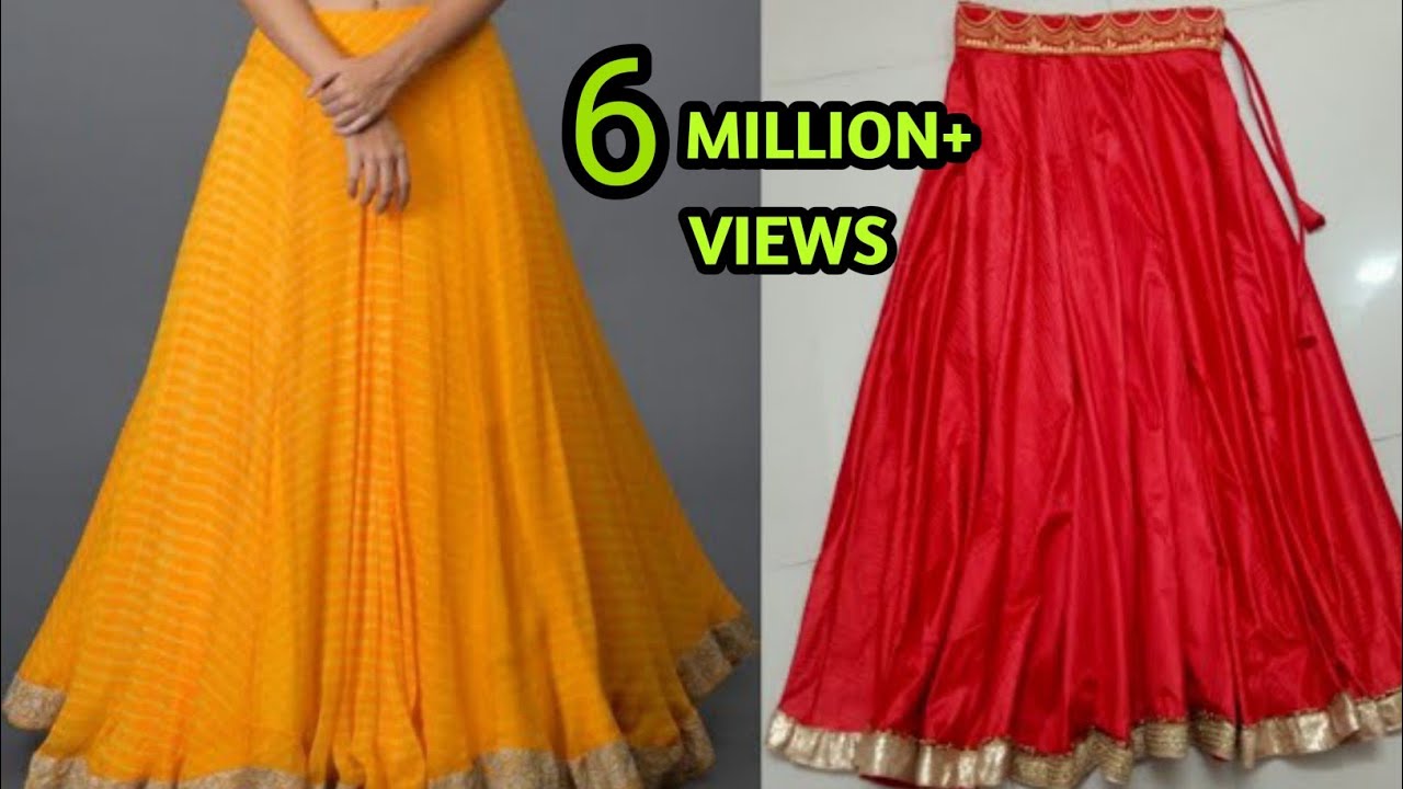 Full circle umbrella cut lehenga aur stitching // lehenga cutting and stitching