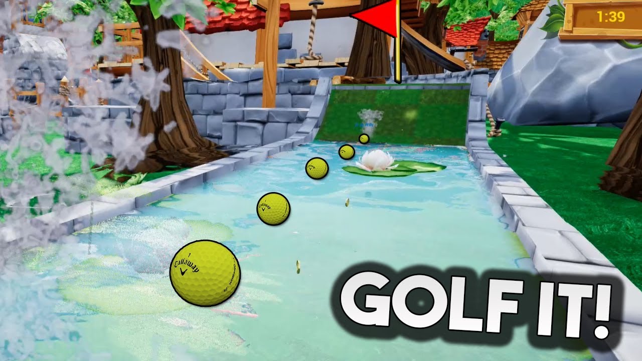 3 HOYOS EN UNO!!! PELOTAS DE AGUA EN Golf It!