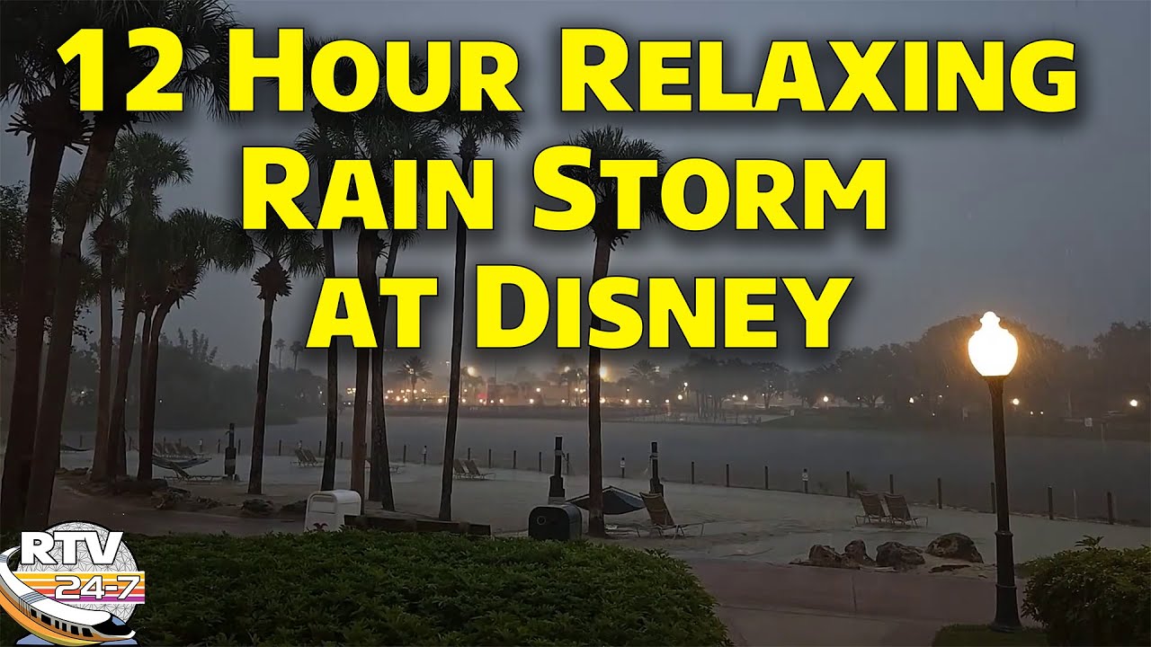 12 Hours - A Relaxing Rain Storm at Disney World - Caribbean Beach Resort