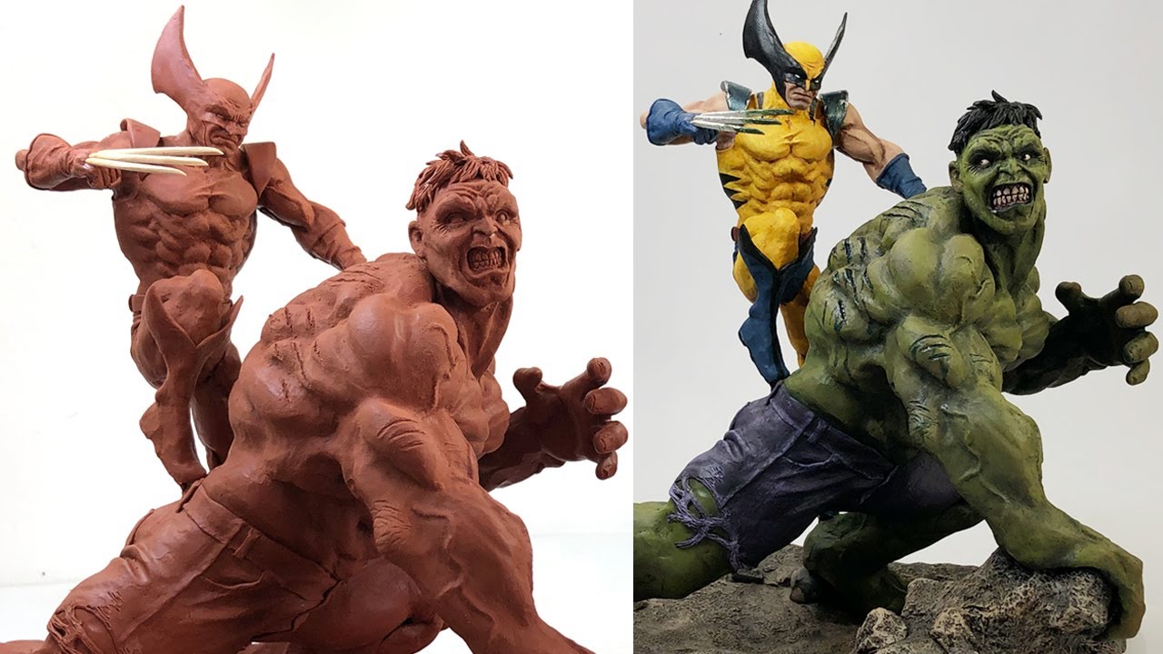 Sculpting HULK vs WOLVERINE Timelapse | Comics Version - Dr. Garuda
