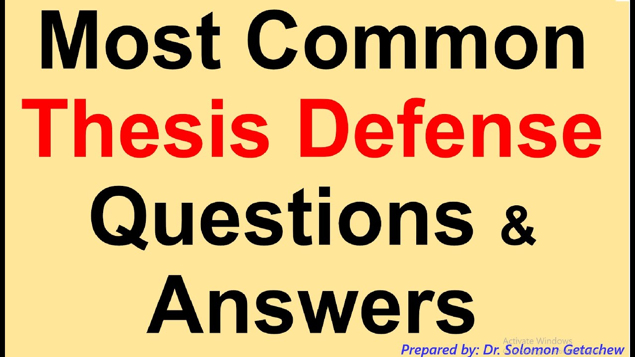 Thesis Defense Questions and Answers #thesis  #defense #questions #dissertation  #defence