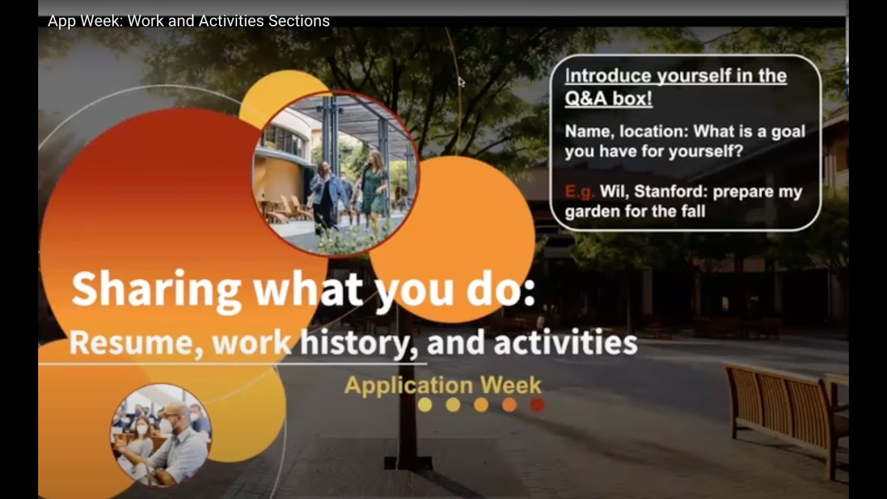 App Week: Work and Activities Sections