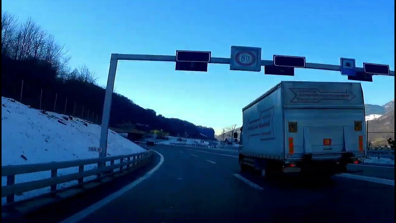 Driving from Landquart to Dietikon / Switzerland /01.2022
