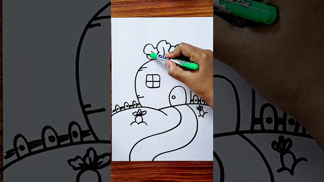 Easy Coloring For Kids #shorts #youtubeshorts #house #youtubekids #kidslearning #art #viralshorts
