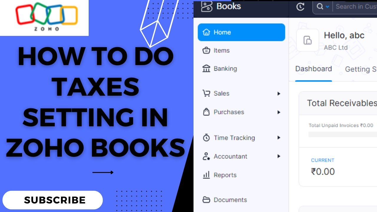 How To Do Taxes Setting In Zoho Books
