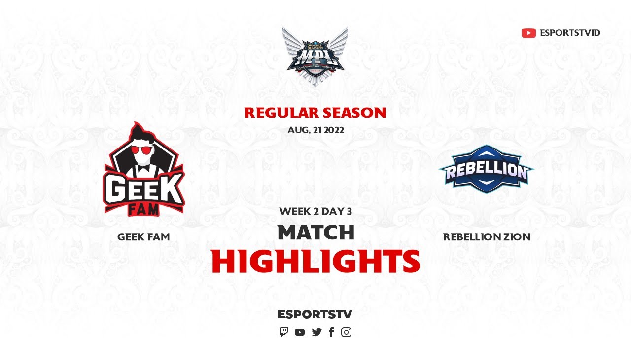 Geek Fam vs Rebellion Zion HIGHLIGHTS MPL ID S10 | RBL vs GEEK ESPORTSTV