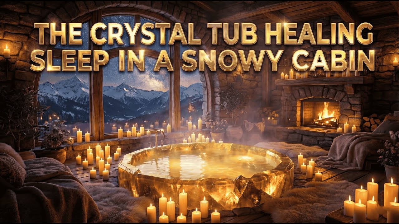The Crystal Tub Healing Sleep in a Snowy Cabin