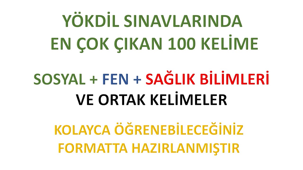 YÖKDİL SINAVLARINDA EN SIK ÇIKAN 100 KELİME. YÖKDİL SINAVINDA EN ÇOK ÇIKAN KELİMELER. YÖKDİL KELİME.