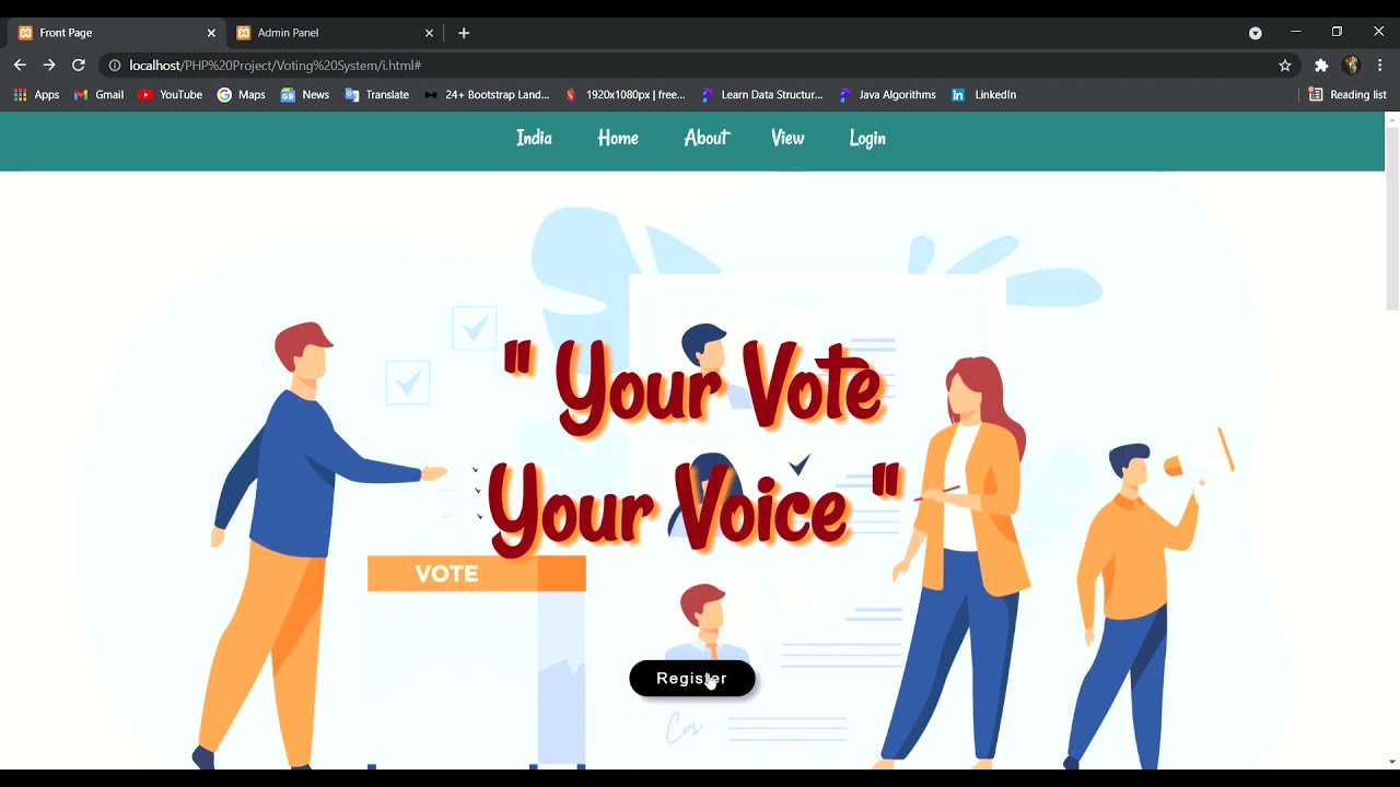 Online Voting System | Project | HTML| CSS| PHP