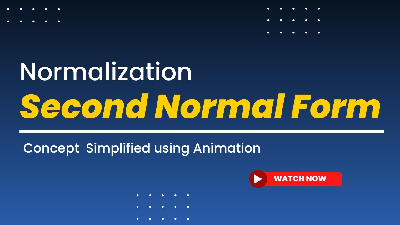 Second Normal Form (2NF) | Normalization | DBMS