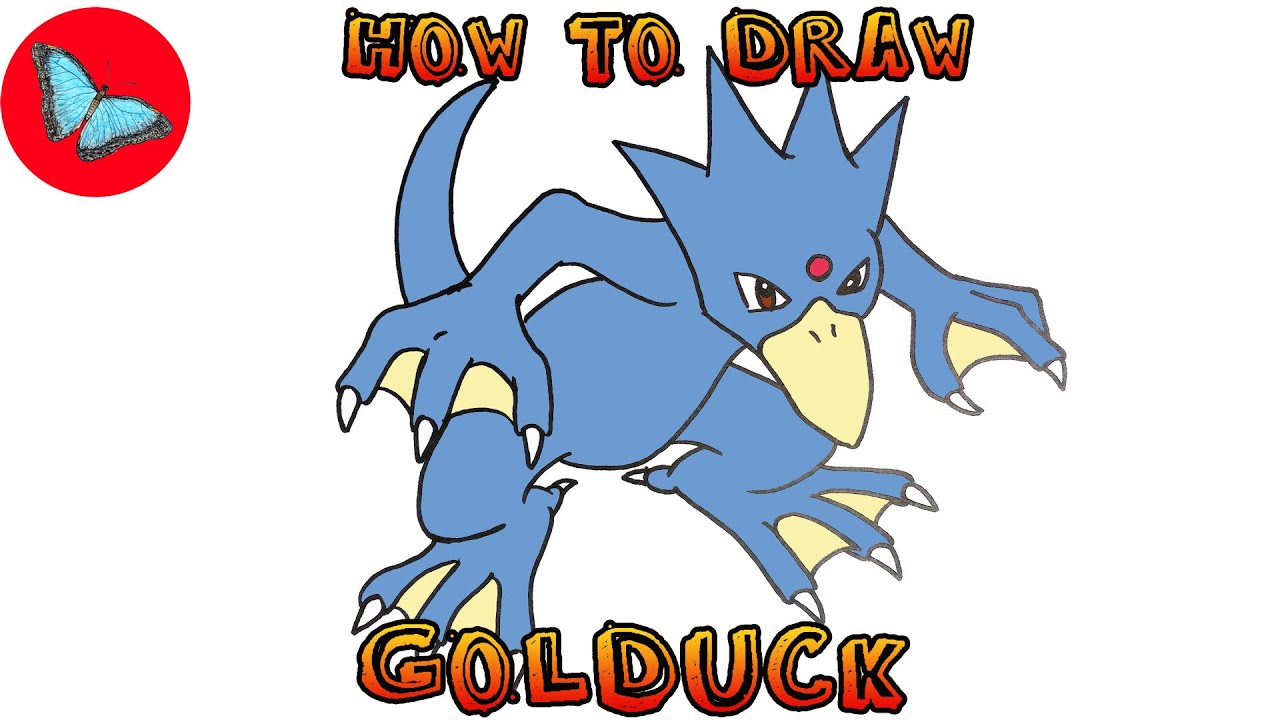 How To Draw Pokemon - Golduck | Drawing Animals