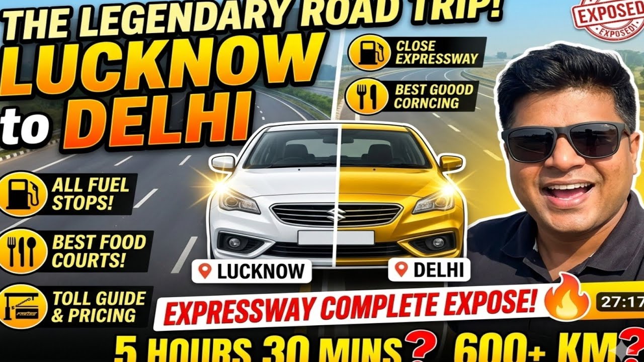 Lucknow to Delhi via Agra-Lucknow & Yamuna Expressway | Smooth Highway Journey 