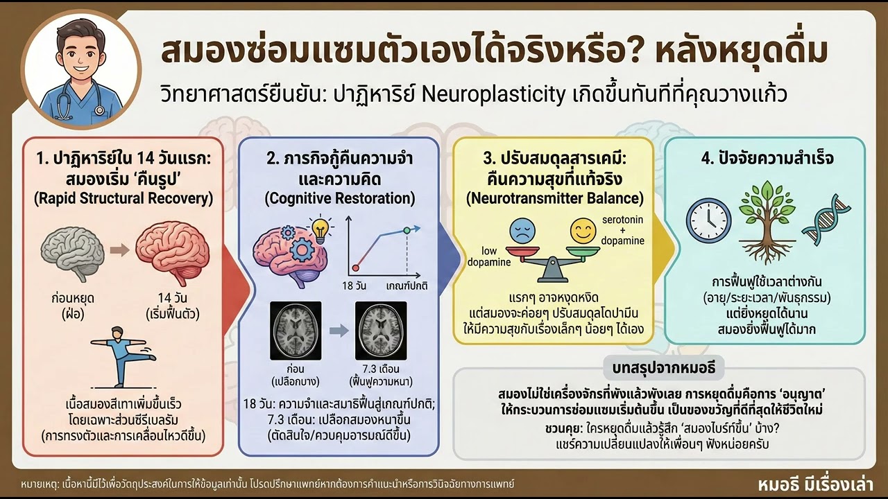 สมองซ่อมแซมตัวเองได้จริงหรือ? หลังหยุดดื่ม