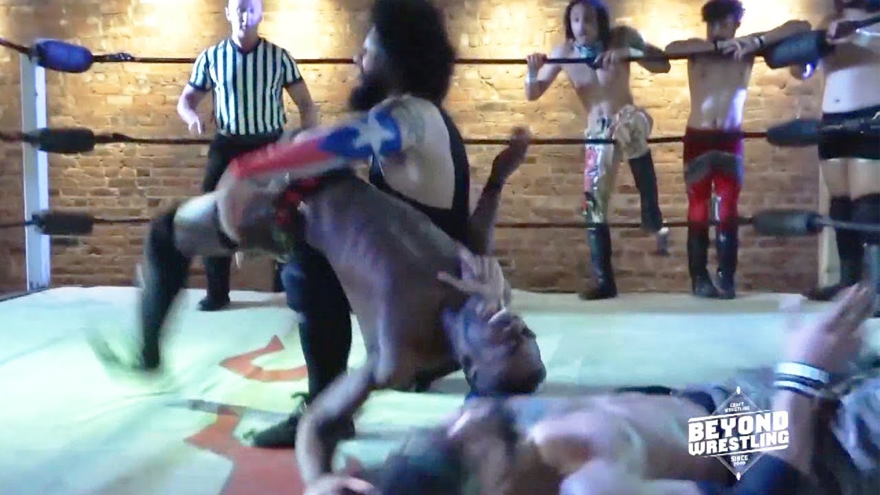 Double Team Backbreaker Neckbreaker Combo (Team Pazuzu vs. The Skulk) | Beyond Wrestling #AllDay
