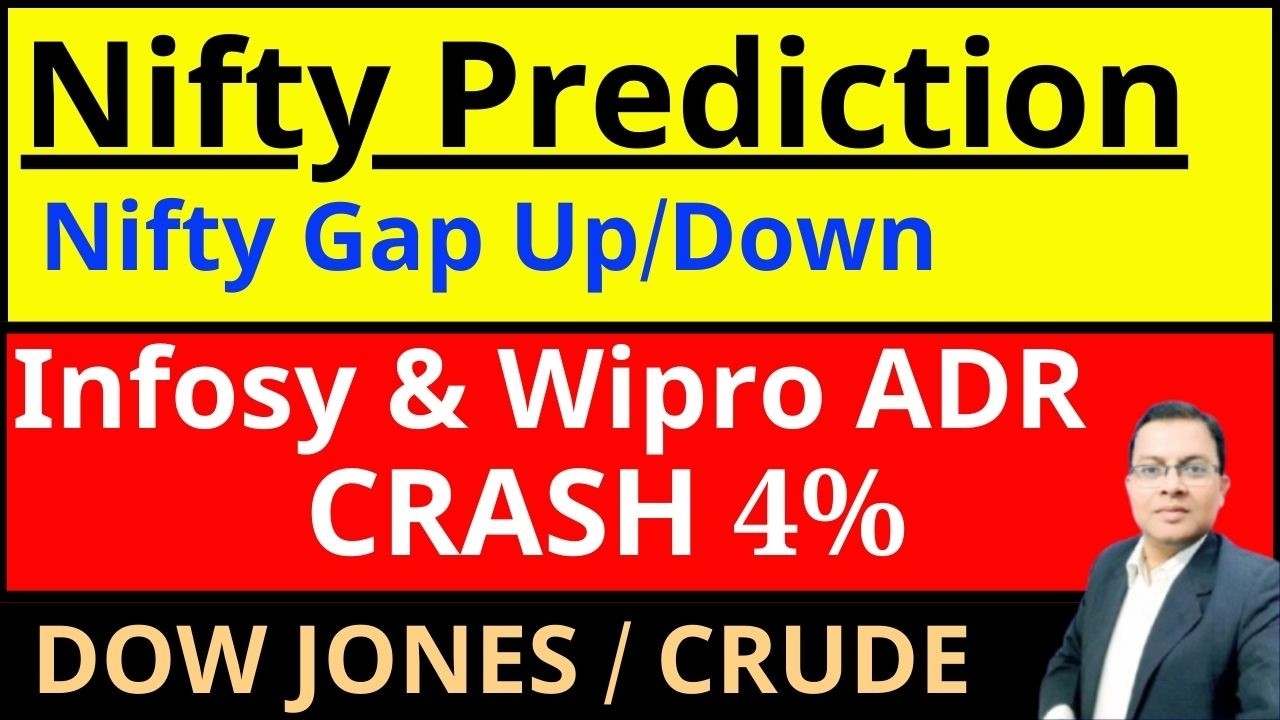 Nifty Prediction for tomorrow I Wipro ADR CRASH 4% I INFOSYS ADR CRASH 4% I DOWJONES I Fii dii data