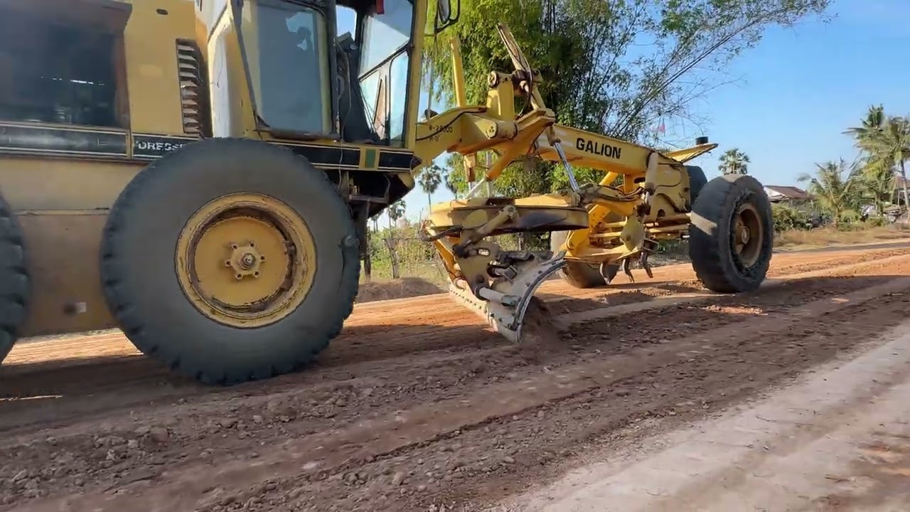Motor Grader & Road Roller at Work | Road Construction, Grading and Compaction Embankment Layer